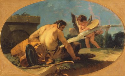 Satyr and Putto with a Tambourine by Giovanni Battista Tiepolo